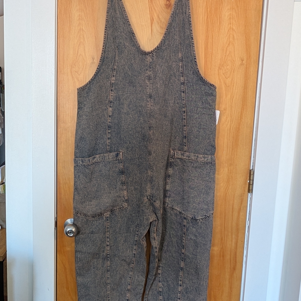 Free People Hot Shot Overalls Denim NWT